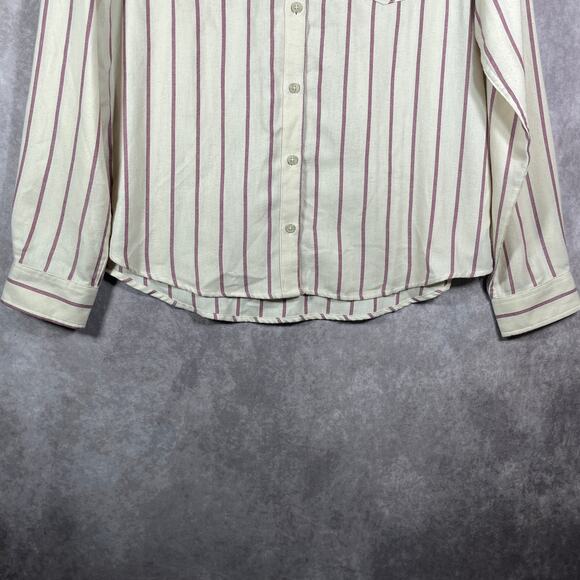 Marmot Shirt‎ Womens Size XL Cream Red Striped Button Up Long Sleeve Casual - Picture 3 of 9